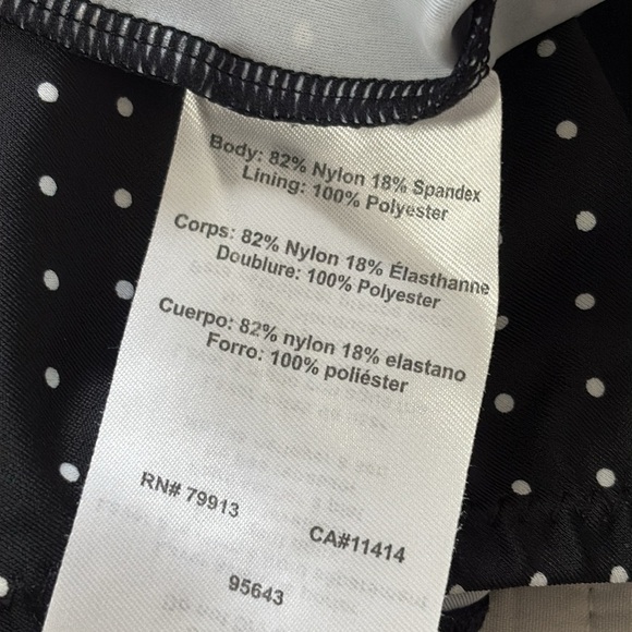 Motherhood Maternity Polka Dot Tie Front Criss Cross One Piece Swimsuit Black L - Picture 12 of 16